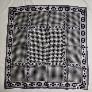 Black, white and gray silk scarf